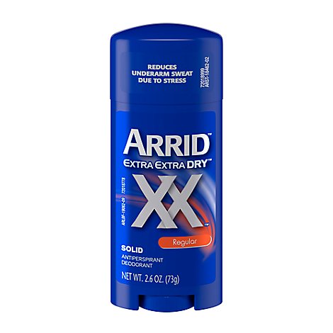 ARRID XX Extra Extra Dry Antiperspirant Deodorant Solid Regular - 2.6 Oz