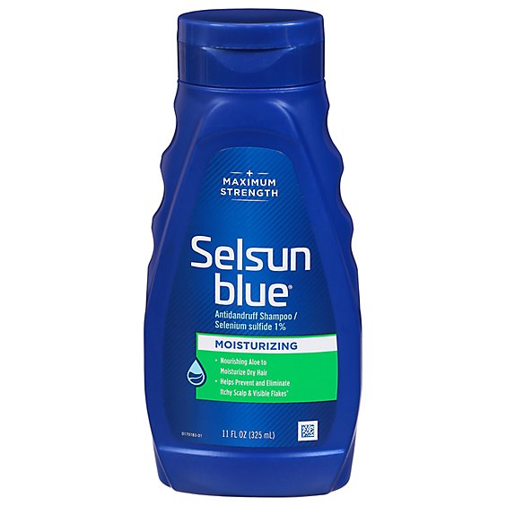Selsun Blue Shampoo Dandruff Moisturizing with Aloe For Dry Scalp & Hair - 11 Fl. Oz.