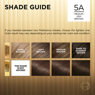 L'Oreal Paris Superior Preference Fade-Defying Permanent Hair Color 5A Medium Ash Brown Kit - Each - Image 5