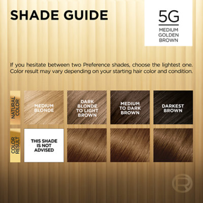 L'Oreal Paris Superior Preference Fade-Defying Hair Color 5G Medium Golden Brown Kit - Each - Image 5