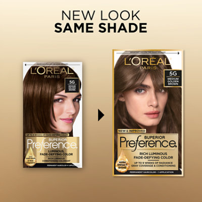 L'Oreal Paris Superior Preference Fade-Defying Hair Color 5G Medium Golden Brown Kit - Each - Image 3