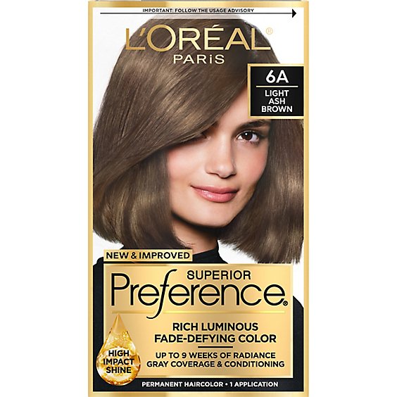 LOreal Hair Color Preference Light Ash Brown 6a - Each