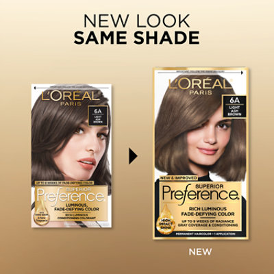 L'Oreal Paris Superior Preference Fade-Defying Permanent Hair Color 6A Light Ash Brown Kit - Each - Image 3