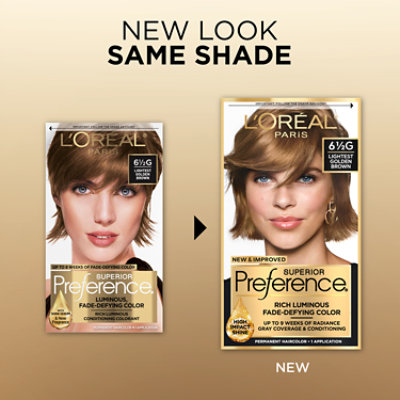 L'Oreal Paris Superior Preference Permanent Hair Color 6.5G Lightest Golden Brown Kit - Each - Image 3