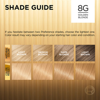 L'Oreal Paris Superior Preference Fade-Defying Permanent Hair Color 8G Golden Blonde Kit - Each - Image 4