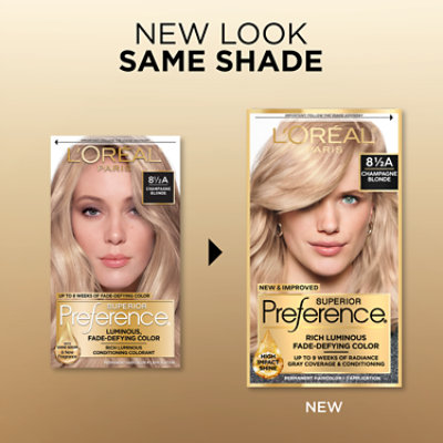 L'Oreal Paris Superior Preference Fade-Defying Permanent Hair Color 8.5A Champagne Blonde - Each - Image 3