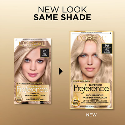 L'Oreal Paris Superior Preference Fade-Defying Permanent Hair Color 9A Light Ash Blonde Kit - Each - Image 3