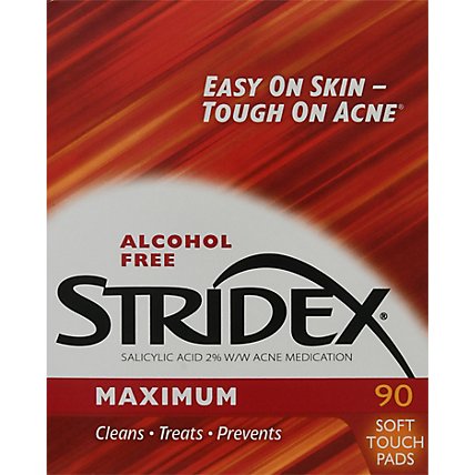 Stridex Acne Medication Maximum Soft Touch Pads - 90 Count - Image 2