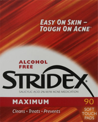 Stridex Acne Medication Maximum Soft Touch Pads - 90 Count - Image 2