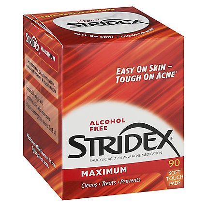 Stridex Acne Medication Maximum Soft Touch Pads - 90 Count - Image 1