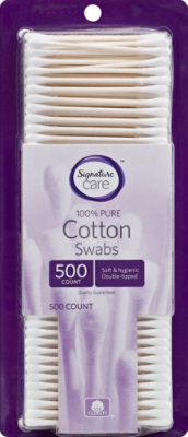 Signature Select/Care Cotton Swabs 100% Pure Double Tipped - 500 Count - Image 2