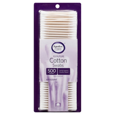 Signature Select/Care Cotton Swabs 100% Pure Double Tipped - 500 Count - Image 1