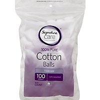 Signature Care Cotton Balls 100% Pure Soft & Absorbent Triple Size - 100 Count - Image 2