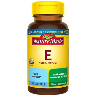 Nature Made Dietary Supplement Softgels Vitamin E 400 IU dl-Alpha - 100 Count - Image 1