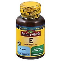 Nature Made Dietary Supplement Softgels Vitamin E 1000 IU dl-Alpha - 60 Count - Image 3