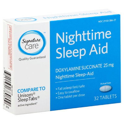 Signature Select/Care Nighttime Sleep Aid Doxylamine Succinate 25mg Tablet - 32 Count