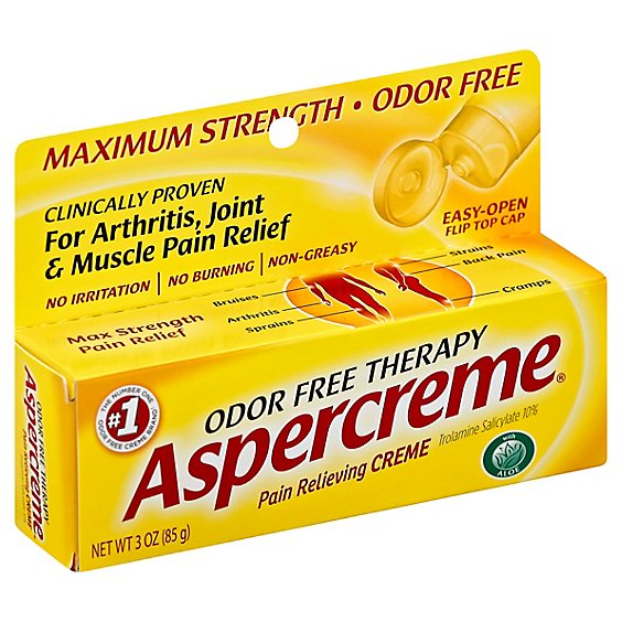 Aspercreme Pain Relieving Creme Maximum Strength Odor Free - 3 Oz
