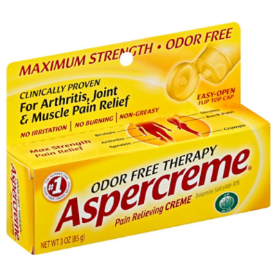 Aspercreme Pain Relieving Creme Maximum Strength Odor Free - 3 Oz