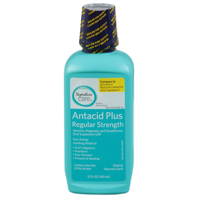 Signature Select/Care Antacid Plus Gas Relief Regular Strength Classic Original Flavor - 12 Fl. Oz. - Image 2