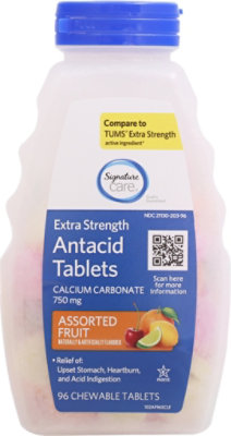 Signature Select/Care Antacid Extra Strength Assorted Fruit Chewable Tablet - 96 Count - Image 2