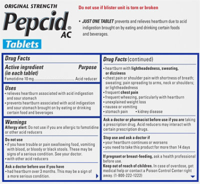 Pepcid Ac Acid Reducer Tablets Original Strength 10 mg - 30 Count - Image 6