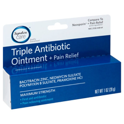 Signature Select/Care Antibiotic Ointment Triple + Pain Relief First Aid Maximum Strength - 1 Oz - Image 4