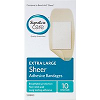 Signature Care Adhesive Bandages Sheer Extra Large One Size - 10 Count - Image 2