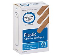 Signature Care Adhesive Bandages Plastic One Size - 60 Count