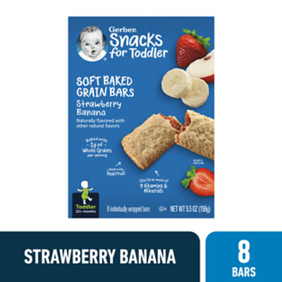 Gerber Graduates Strawberry Banana Soft Baked Grain Bars Box - 5.5 Oz