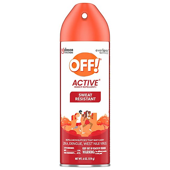 Off! Active Insect Repellent Sweat Resistant Aerosol Spray - 6 Oz