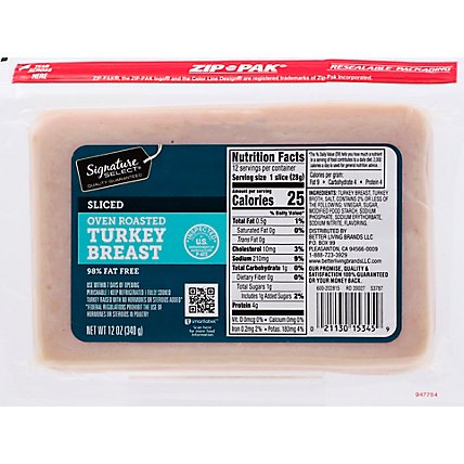 Signature Select Turkey Breast Oven Roasted 97% Fat Free - 12 Oz - Image 2