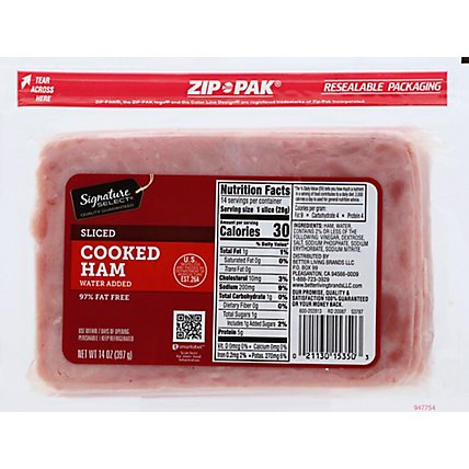 Signature Select Ham Cooked Water Added 95% Fat Free - 14 Oz - Image 2