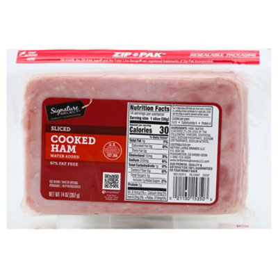 Signature Select Ham Cooked Water Added 95% Fat Free - 14 Oz