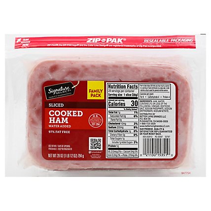 Signature Select Ham Cooked Water Added 97% Fat Free - 28 Oz - Image 1