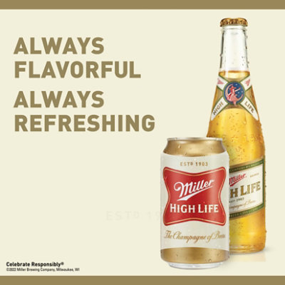 Miller High Life American Style Lager Beer 4.6% ABV Bottles - 12-12 Fl. Oz. - Image 2