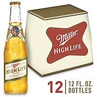 Miller High Life Beer American Style Lager 4.6% ABV Bottles - 12-12 Fl. Oz. - Image 1