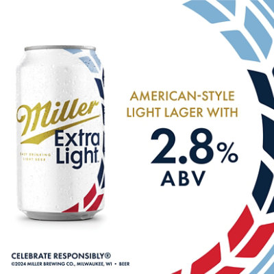 Miller64 Extra Light American Style Light Lager Beer 2.8% ABV Bottles - 12-12 Fl. Oz. - Image 2