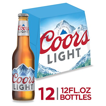 Coors Light Beer American Style Light Lager 4.2% ABV Bottles - 12-12 Fl. Oz. - Image 1