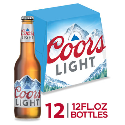 Coors Light Beer American Style Light Lager 4.2% ABV Bottles - 12-12 Fl. Oz.