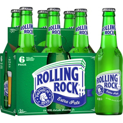 Rolling Rock Extra Pale Beer Bottles - 6-12 Fl. Oz. - Image 1