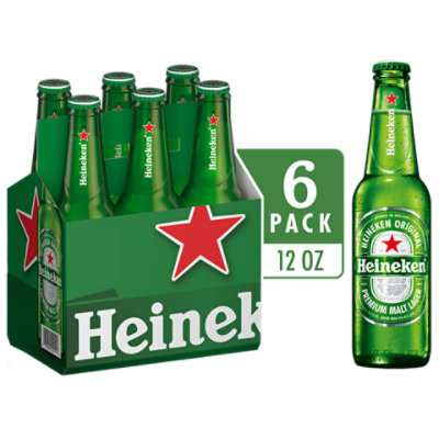 Heineken Original Lager Beer Bottles - 6-12 Fl. Oz. - Image 1