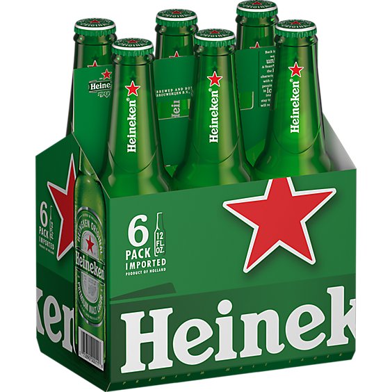 Heineken Original Lager Beer Bottles - 6-12 Fl. Oz.