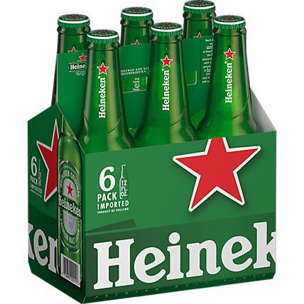 Heineken Original Lager Beer Bottles - 6-12 Fl. Oz. - Image 1