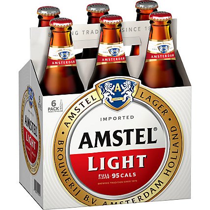 Amstel Light Lager Beer Bottles - 6-12 Fl. Oz. - Image 1