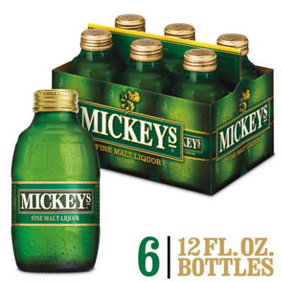 Mickeys American Style Malt Liquor Beer 5.6% ABV Bottles - 6-12 Fl. Oz. - Image 1