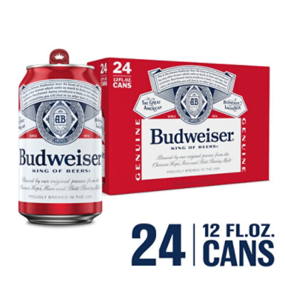 Budweiser American Lager Beer in Cans - 24 - 12 Fl. Oz. - Image 1