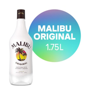 Malibu Flavored Caribbean Rum with Coconut Liqueur 42 Proof - 1.75 Liter - Image 1