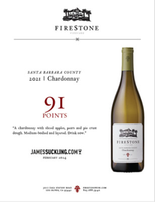 Firestone Vineyard Wine Central Coast Chardonnay - 750 Ml - Image 4