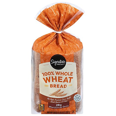 Signature SELECT Bread 100% Whole Wheat - 24 Oz