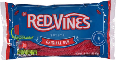 Red Vines Twists Candy Red Licorice Resealable Bag - 16 Oz - Image 2